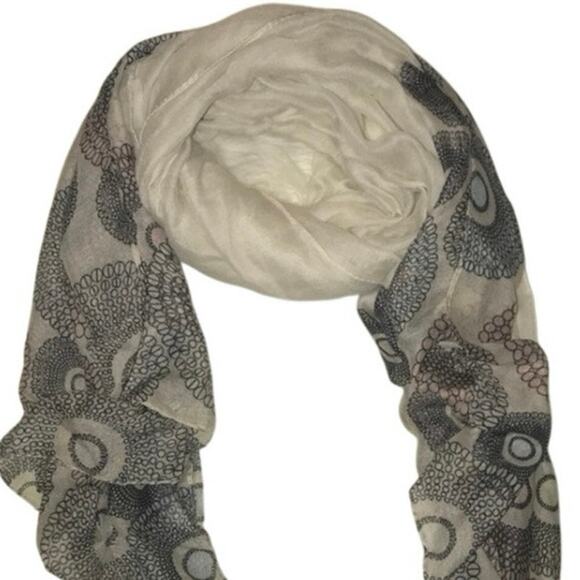 Cream and Multicolored Scarf - Picture 2 of 2